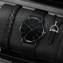 Heren Horloge Ketting Armband Set