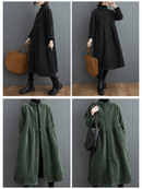 Dames Loszittende Ribfluwelen Trenchcoat