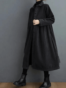 Dames Loszittende Ribfluwelen Trenchcoat