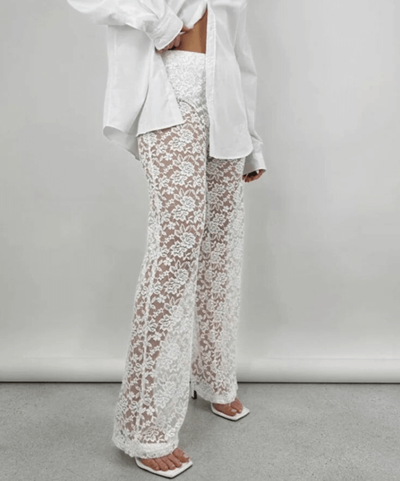 Dames Bloemen Kant Broek