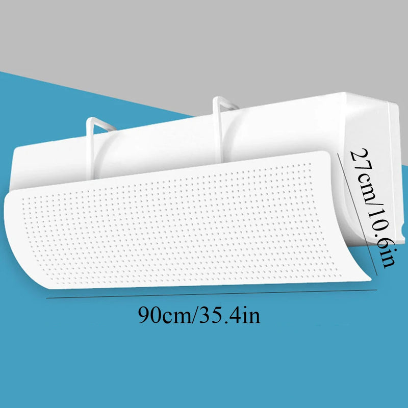 Airconditioner Winddeflector Wit 90x27cm ABS Universaal voor Wandmontage