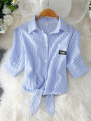 Chiffon Blouse Dames Korte Mouwen - Luchtige Zomertop