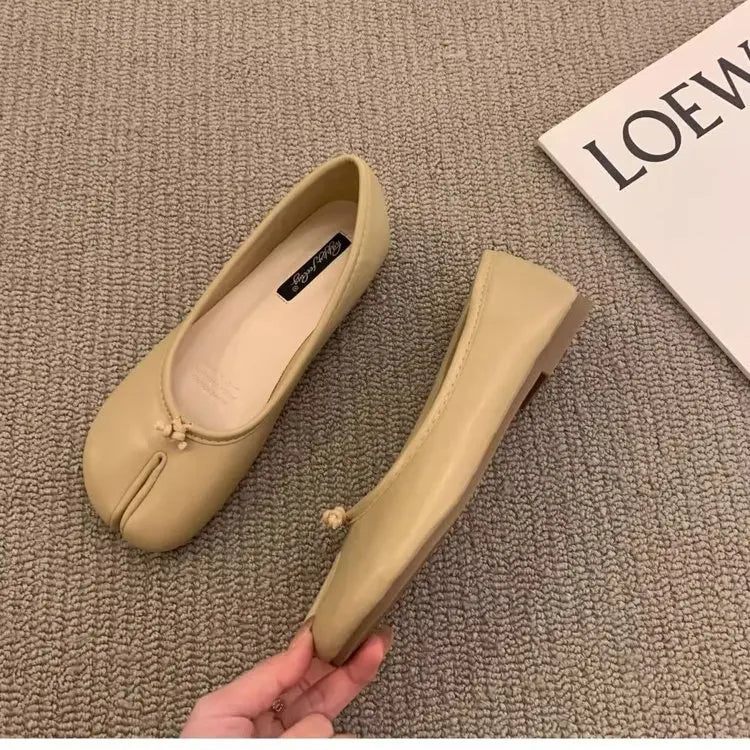 Dames Loafers Zwart Leer - Tussentoe Scheiding Slip-on