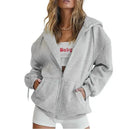 Dames Sweatshirt met Rits – Effen Grijs, Lange Mouwen, Comfortabel voor Herfst en Winter 11