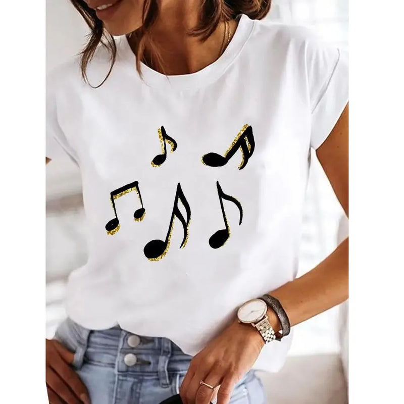 Dames T-shirt Katoen Verschillende Prints - O-hals Korte Mouw