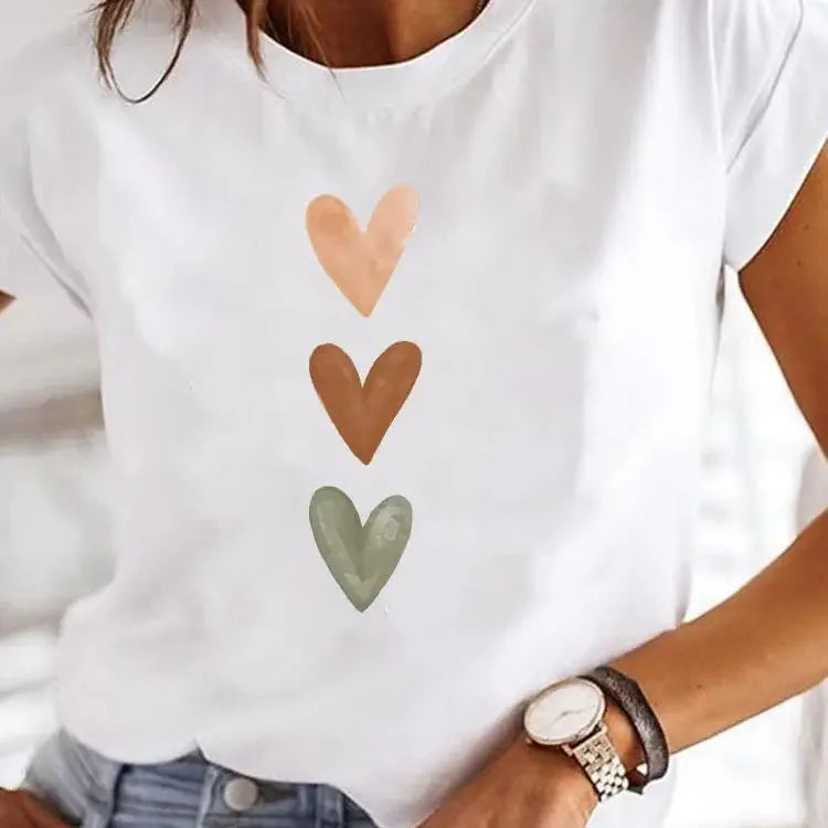 Dames T-shirt Katoen Verschillende Prints - O-hals Korte Mouw