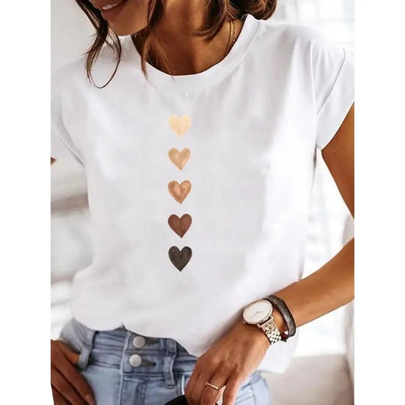 Dames T-shirt Katoen Verschillende Prints - O-hals Korte Mouw