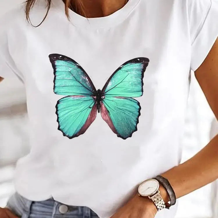 Dames T-shirt Katoen Verschillende Prints - O-hals Korte Mouw