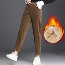 Dikke Casual Harembroek Dames van Corduroy met Hoge Taille voor Herfst en Winter - Comfortabele Harem Broeken