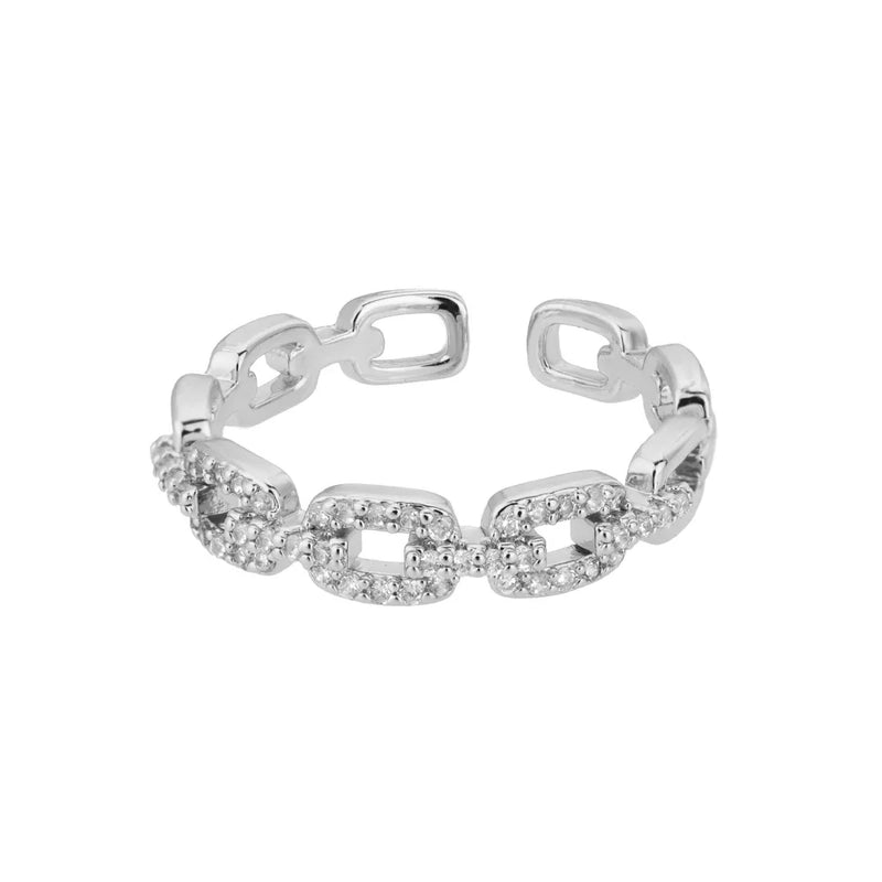 Elegante RVS Trouwring met Zirkoon – Twist Chain Design voor Vrouwen, Perfect voor Bruiloften en Speciale Gelegenheden 6