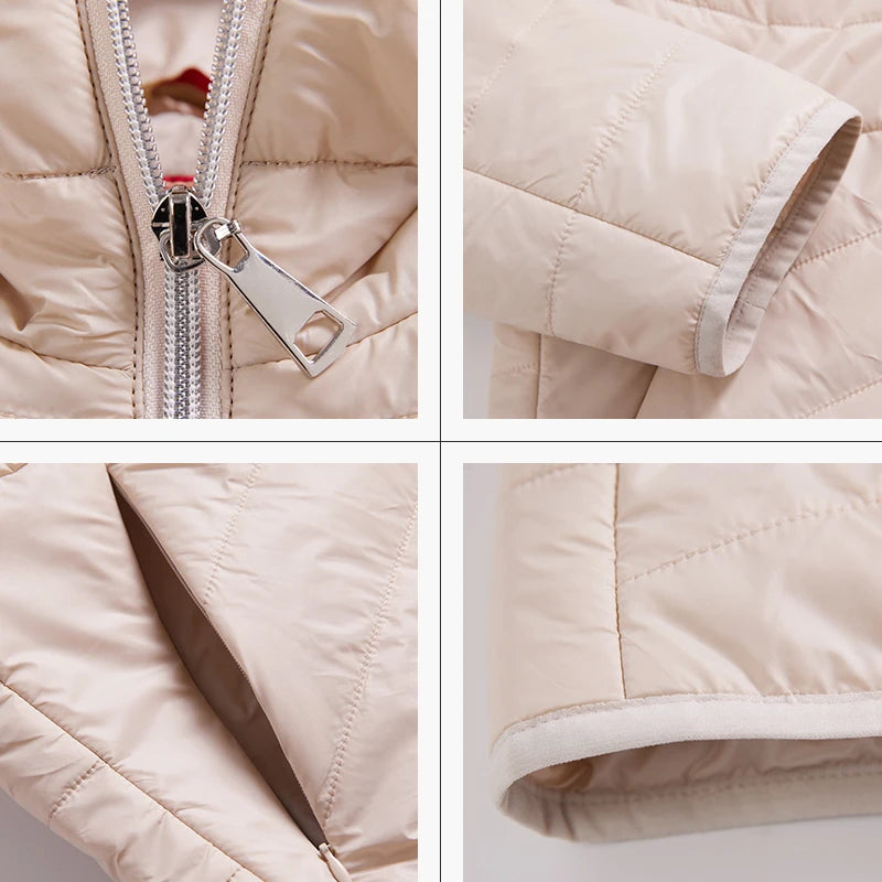 Gewatteerde Dames Jas met Capuchon – Korte Parka voor Plus Size, Comfortabele Pasvorm en Trendy Look 4