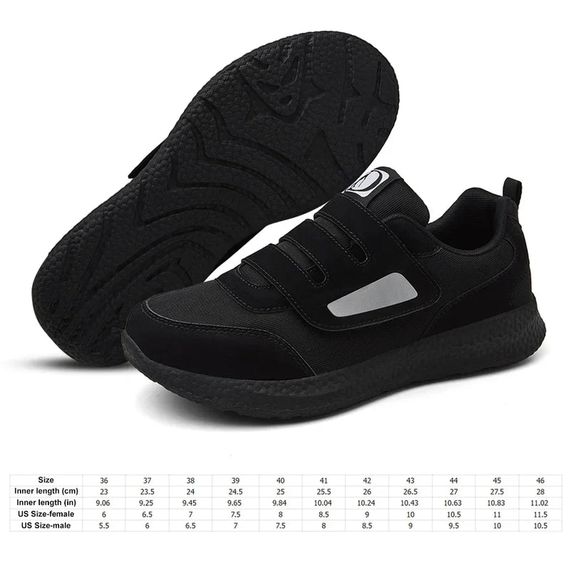 Heren Sneakers Zwart Lichtgewicht Mesh Maat 35-43 - Orthopedisch