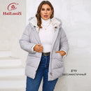 Lange Gewatteerde Winterjas Dames met Capuchon - Plus Size Beschikbaar voor Extra Warmte 8