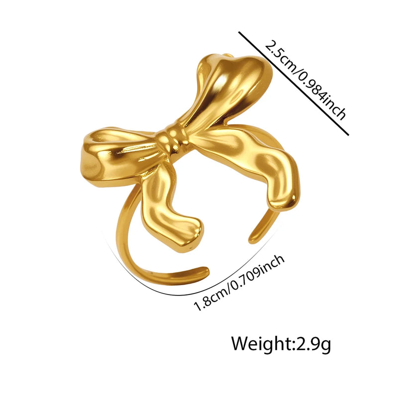 Lichtgewicht Roestvrijstalen Strikring voor Vrouwen – Elegante Vintage Sieraden met Verstelbare Pasvorm 2