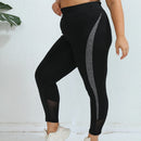 Plus Size Yoga Broek Hoge Taille - Mesh Inzetten Fitness