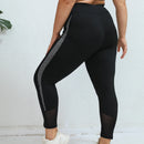 Plus Size Yoga Broek Hoge Taille - Mesh Inzetten Fitness