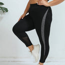 Plus Size Yoga Broek Hoge Taille - Mesh Inzetten Fitness