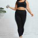 Plus Size Yoga Broek Hoge Taille - Mesh Inzetten Fitness