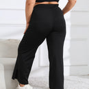 Plus Size Wijde Pantalon Hoge Taille - Rekbare Stof  met Zakken