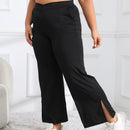 Plus Size Wijde Pantalon Hoge Taille - Rekbare Stof  met Zakken