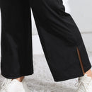 Plus Size Wijde Pantalon Hoge Taille - Rekbare Stof  met Zakken