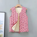 Plus Size Katoenen Mouwloos Vest met Bloemenpatroon voor Dames – Comfortabele Casual Outfit voor Herfst en Winter 0
