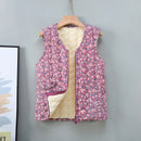 Plus Size Katoenen Mouwloos Vest met Bloemenpatroon voor Dames – Comfortabele Casual Outfit voor Herfst en Winter 3