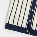 Gestreept Poloshirt Heren met Hollow Out Design - Casual Katoenen Polo Shirt voor Vrijetijd en Sociale Gelegenheden-5