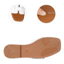 Dames Sandalen Met Vierkante Teen en Platte Zool – Lederen Casual Zomerschoenen, Breed Fit Comfort-3