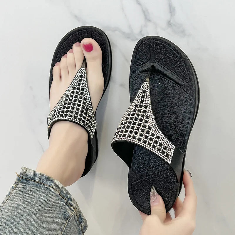 Variant image for Luxe Dames Slippers met Strass – Comfortabele Platform Sandalen voor Zomeruitjes en Stranddagen-1