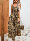 Elegante Maxi Jurk Dames met V-Hals en Off-Shoulder in Luipaardprint – Lange Zomerjurk voor Feestjes en Casual Uitjes-3