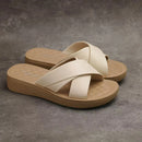 Variant image for Dames Sandalen met Hak van Leer – Casual Open Teen Wedge Sandalen met 3,5 cm Hak voor Zomeruitjes-1