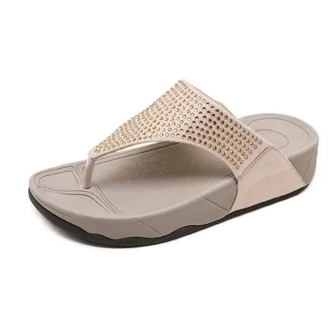 Luxe Dames Slippers met Strass – Comfortabele Platform Sandalen voor Zomeruitjes en Stranddagen-4