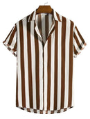 Gestreept Herenhemd met Korte Mouwen in Groot Formaat – Casual Comfort Shirt voor Zomerse Gelegenheden-5