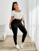 Plus Size Sportlegging Dames High Waist met Zakken voor Sport en Yoga – Flatterend en Comfortabel-5