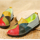 Dames Zachte Leren Gestikte Instappers