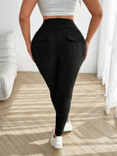 Plus Size Sportlegging Dames High Waist met Zakken voor Sport en Yoga – Flatterend en Comfortabel-4
