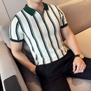 Korte Mouwen Polo Shirt Heren met Rits – Ademend Casual Poloshirt voor Zomer-4