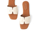 Dames Sandalen Met Vierkante Teen en Platte Zool – Lederen Casual Zomerschoenen, Breed Fit Comfort-2