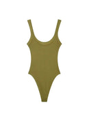 Ribbed Bodysuit Dames O-Hals - Verstelbare Bandjes