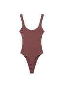 Ribbed Bodysuit Dames O-Hals - Verstelbare Bandjes