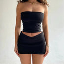 Tweedelige Set Dames - Tube Top + Minirok Zomer 2025