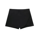 Mini Skort Zwart Hoge Taille - Asymmetrisch Design Zomer