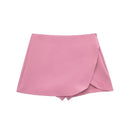 Mini Skort Zwart Hoge Taille - Asymmetrisch Design Zomer