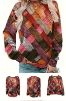 Gesplitst Bedrukt Overhemd met Lange Mouwen