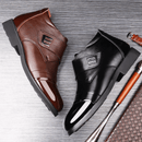 Heren Warme Leren Enkellaarzen