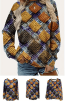 Gesplitst Bedrukt Overhemd met Lange Mouwen