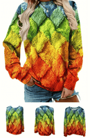 Gesplitst Bedrukt Overhemd met Lange Mouwen