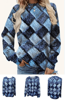 Gesplitst Bedrukt Overhemd met Lange Mouwen