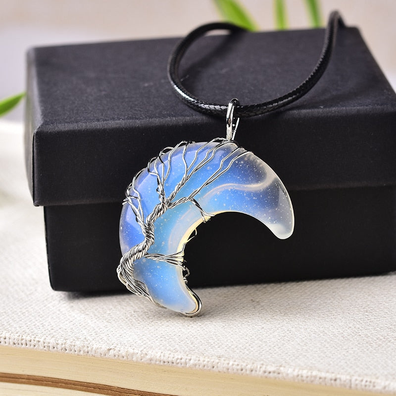 Tree Of Life Kristallen Maan Ketting